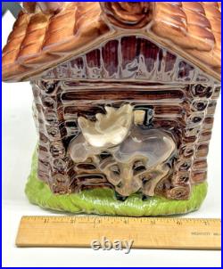 Big Sky Carvers Vintage Ranger Station Cookie Jar With Bears And Moose