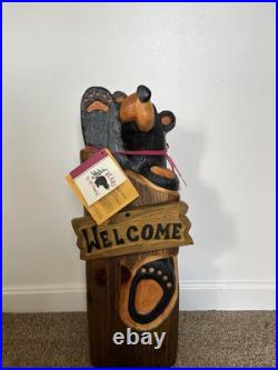 Big Sky Carvers Welcome Bear Sign 23 SIGNED