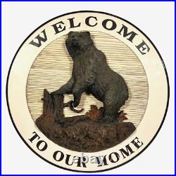 Big Sky Carvers Welcome To Our Home Custom Wood Door Hanger Sign Bear Big Sky Carvers Welcome To Our Home Custom Wood Door Hanger Sign Bear