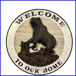 Big Sky Carvers Welcome To Our Home Custom Wood Door Hanger Sign Bear