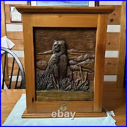 Big Sky Carvers Wood Cabinet Larry Fanning Grizzly Encounter NRA Edition RARE
