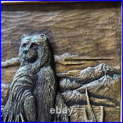Big Sky Carvers Wood Cabinet Larry Fanning Grizzly Encounter NRA Edition RARE