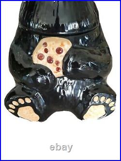 Big Sky Carvers presents. BearFoots Black Bear holding Choc. Chip Cookie Jar
