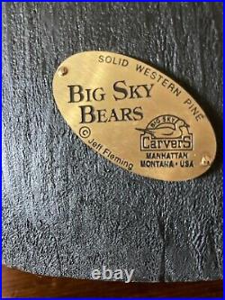 Big Sky Carvers solid pine wood bear by Jeff Fleming Rosie