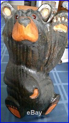 Big Sky Carving Hand Carved Black Bear Waving Sculpture