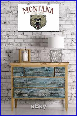 Big Sky Country, Montana Grizzly Bear Icon (Posters, Wood & Metal Signs)