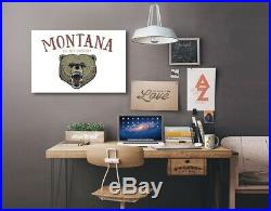 Big Sky Country, Montana Grizzly Bear Icon (Posters, Wood & Metal Signs)