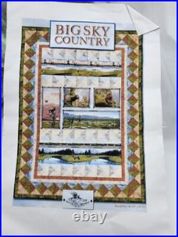 Big Sky Country Quilt Top Kit 60x82 Elk Bear Eagle Country Cottage Decor Project