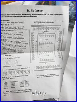 Big Sky Country Quilt Top Kit 60x82 Elk Bear Eagle Country Cottage Decor Project