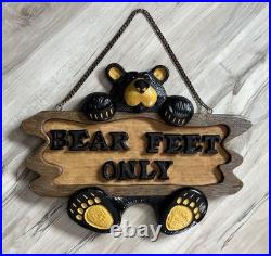 Big Sky Cravers Retired Bearfoots Bears Feet Only Sign Hanging Wall Decor