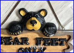 Big Sky Cravers Retired Bearfoots Bears Feet Only Sign Hanging Wall Decor