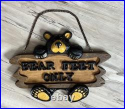 Big Sky Cravers Retired Bearfoots Bears Feet Only Sign Hanging Wall Decor