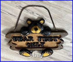 Big Sky Cravers Retired Bearfoots Bears Feet Only Sign Hanging Wall Decor