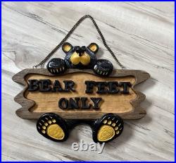Big Sky Cravers Retired Bearfoots Bears Feet Only Sign Hanging Wall Decor