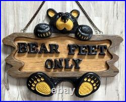 Big Sky Cravers Retired Bearfoots Bears Feet Only Sign Hanging Wall Decor