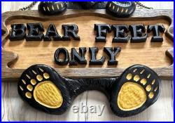 Big Sky Cravers Retired Bearfoots Bears Feet Only Sign Hanging Wall Decor