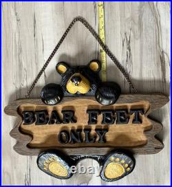 Big Sky Cravers Retired Bearfoots Bears Feet Only Sign Hanging Wall Decor