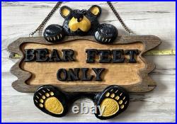 Big Sky Cravers Retired Bearfoots Bears Feet Only Sign Hanging Wall Decor