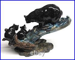 Big Sky Home Schooled Statue Marc Pierce Mother Bear & Two Cubs Trout Fishing