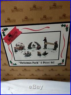 Big Sky Jeff Fleming Bearfoots, Christmas Park 5 Piece Set, In Box
