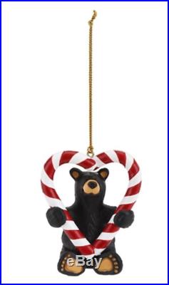 Big Sky Jeff Fleming Bearfoots Holiday Sweet Heart Bear Christmas Ornament