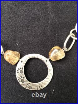 Big Sky Silver Bear Paw Citrine And Coral Set 925