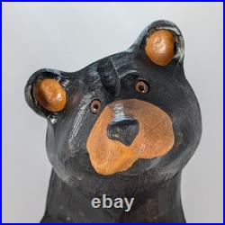 Big Sky Wood Carvers Sculpture Large 15.5 Black Bear Rustic Cabin Jeff Fleming