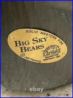 Big Sky Wooden MIKEY, the Waving Bear by JEFF FLEMING CARVERS 13 retired