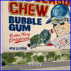 Big league chew gum expressionism modern wall art painting 14X11 canvas original