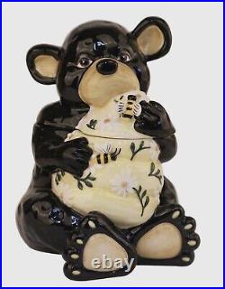 Blue Sky Clayworks Bear & Beehive Cookie Jar Canister NEW IN BOX Auth Retailer