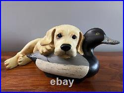 Bradford Williams Big Sky Carvers Labrador Retriever Puppy Dog Duck Hunt Statue