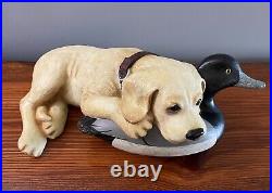 Bradford Williams Big Sky Carvers Labrador Retriever Puppy Dog Duck Hunt Statue