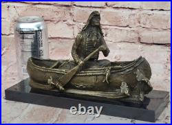 Bronze Big Sky Carvers Sculpture Canoe Trip Bear Bears Cub Indian Hotcast Figure