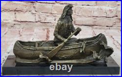 Bronze Big Sky Carvers Sculpture Canoe Trip Bear Bears Cub Indian Hotcast Figure Bronze Big Sky Carvers Sculpture Canoe Trip Bear Bears Cub Indian Hotcast Figure