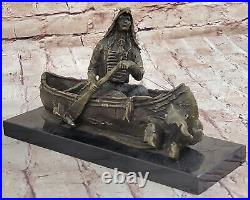 Bronze Big Sky Carvers Sculpture Canoe Trip Bear Bears Cub Indian Hotcast Figure