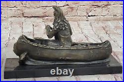 Bronze Big Sky Carvers Sculpture Canoe Trip Bear Bears Cub Indian Hotcast Figure