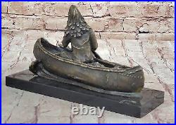 Bronze Big Sky Carvers Sculpture Canoe Trip Bear Bears Cub Indian Hotcast Figure