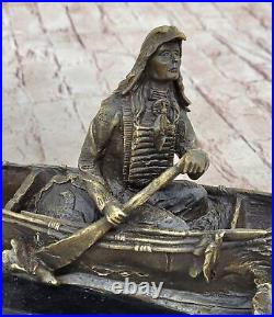 Bronze Big Sky Carvers Sculpture Canoe Trip Bear Bears Cub Indian Hotcast Figure