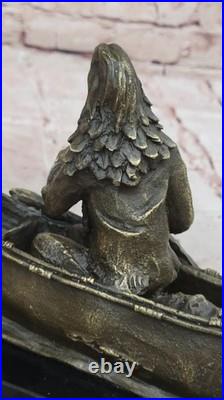 Bronze Big Sky Carvers Sculpture Canoe Trip Bear Bears Cub Indian Hotcast Figure