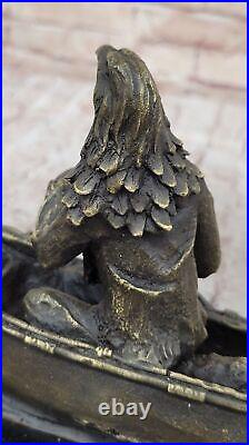 Bronze Big Sky Carvers Sculpture Canoe Trip Bear Bears Cub Indian Hotcast Figure