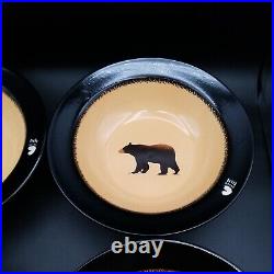 Brushwerks, 4 Bowl Bear Big Sky Carvers Wide Rim Soup Bowl Set of 4 #72421