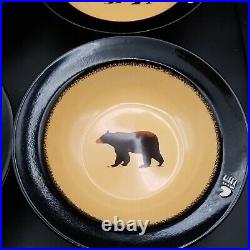 Brushwerks, 4 Bowl Bear Big Sky Carvers Wide Rim Soup Bowl Set of 4 #72421