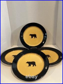Brushwerks Big Sky Carvers Bear Dinner Plates 4 Cabin Cottage Core
