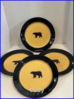 Brushwerks Big Sky Carvers Bear Dinner Plates 4 Cabin Cottage Core