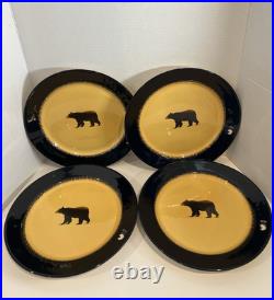 Brushwerks Big Sky Carvers Bear Dinner Plates 4 Cabin Cottage Core