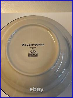 Brushwerks Big Sky Carvers Set of 6 Bear 10.75 Stoneware Rimmed Dinner Plates