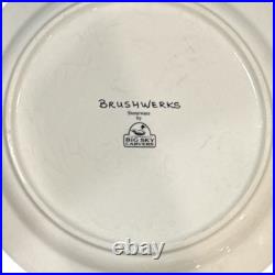 Brushwerks Big Sky Set Of 7 4- 10.75 Dinner 3 8.5 Salad Stoneware Plate