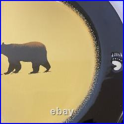 Brushwerks Plates by Big Sky Carvers 10-5/8 Bears Stoneware Rimmed Set of 2
