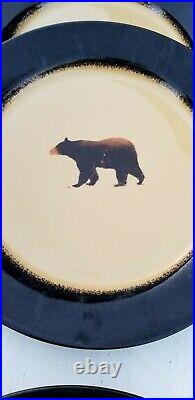 Brushwerks Stoneware Big Sky Carvers Set Of 4 Dinner Plates Bear