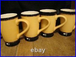 Brushwerks Stoneware Big Sky Carvers set of 4 large Black Bear Coffee Mugs